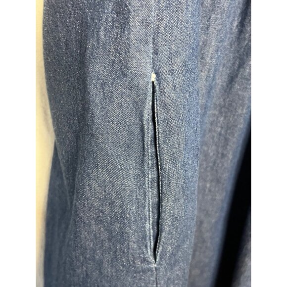 Denim 24/7 Women Plus Size 22W Blue Denim Casual Dress Waist Tie Cotton Comfy - Picture 7 of 16